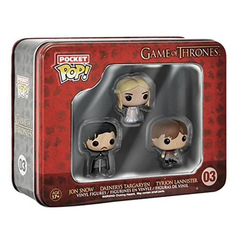 Funko Pocket Pop! Game of Thrones Figures Set - Jon Snow, Daenerys, and Tyrion